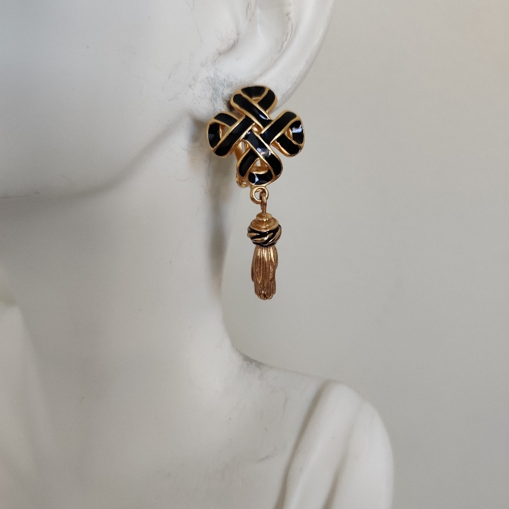 Vintage MFA Love Knot Dangling Earrings